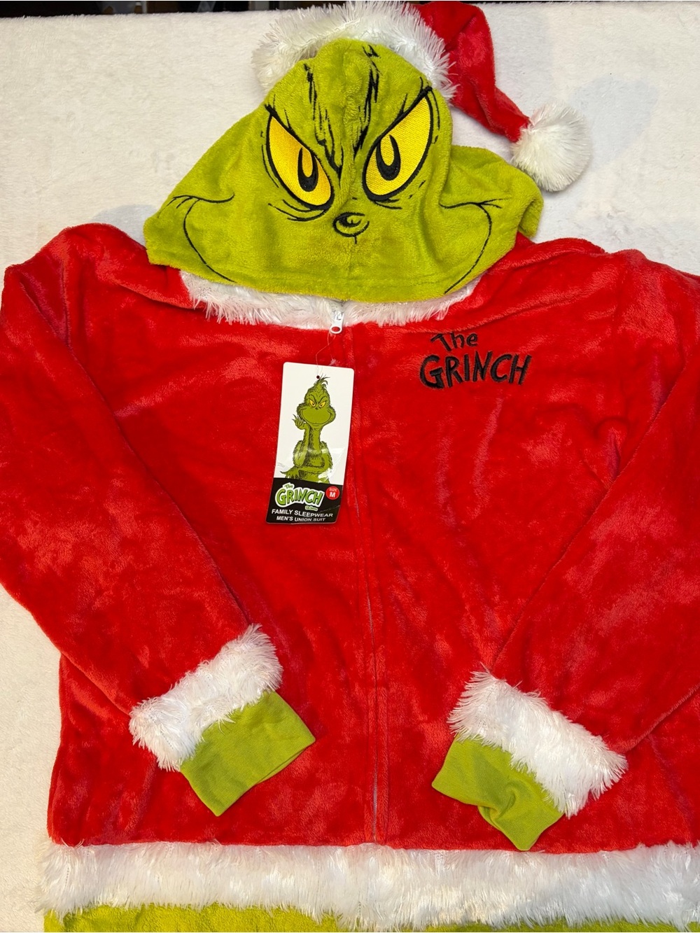 The Grinch Plush Santa Onesie NWT